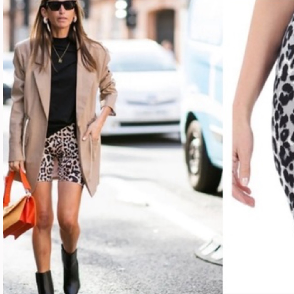 Biker Animal Print Gray Black Small NWT